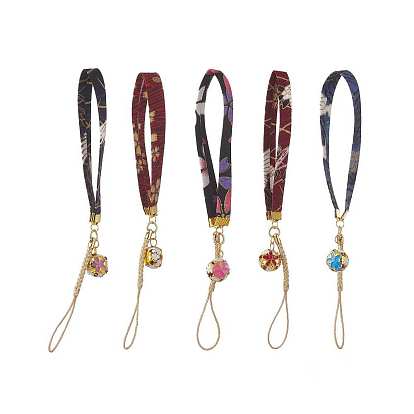 Polyester Cord Wrist Mobile Straps, Flower Bell Charm Mobile Accessories Decor