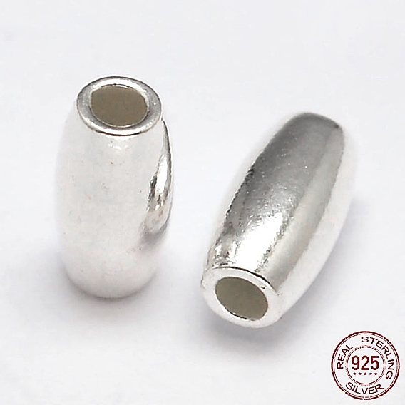 Oval 925 Sterling Silver Beads