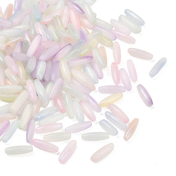 Гальванические стеклянные бусины, рис, с блеском порошок