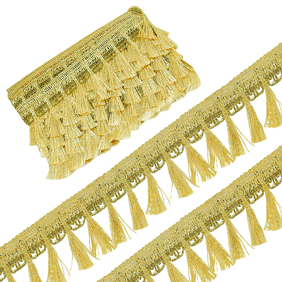 6 yards de ruban de dentelle à pompons ondulé en polyester filigrané, pour les accessoires vestimentaires