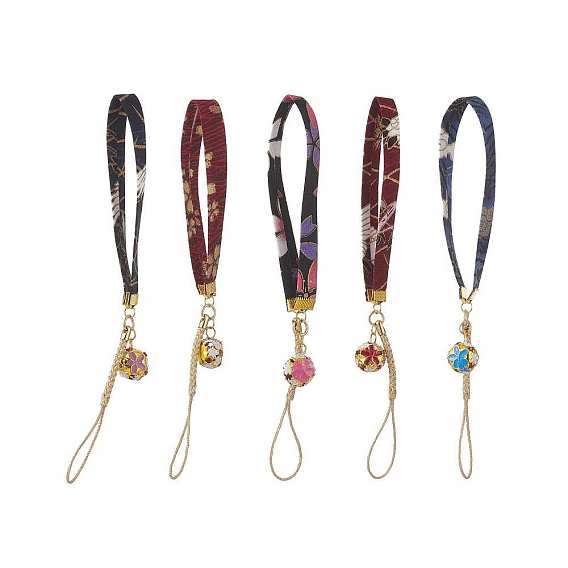 Polyester Cord Wrist Mobile Straps, Flower Bell Charm Mobile Accessories Decor