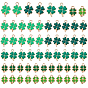 60Pcs 5 Styles Alloy Enamel Pendants, Clover Charms, Golden