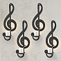 4Pcs Iron Art Wall Mounted Candle Holders, Musical Note Candlesticks, Treble Clef