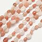 Natural Sunstone Bead Strands, Tumbled Stone, Nuggets, 6~9x6~9mm, Hole: 1mm, about 15.74 inch