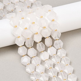 Природных кристаллов кварца бисер нитей, горного хрусталя, с бисером, граненый шестиугольный разрез, шестиугольник