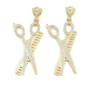 Латунные микро проложить кубического циркония подвески, ножницы-гребешки