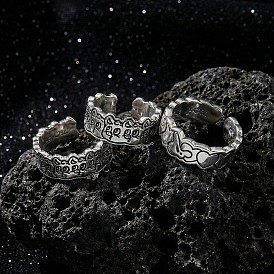 Anillos abiertos de puño de latón esmaltado, Platino