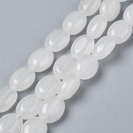Natural White Jade Beads Strands, Oval
