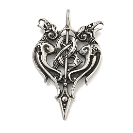 316 Surgical Stainless Steel Pendants, Odin's Ravens Charm