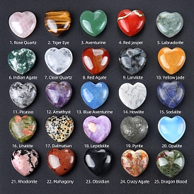 Gemstone Healing Stones, Heart Stones, Pocket Palm Stones for Reiki Balancing