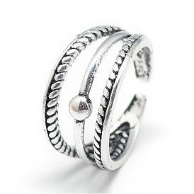 Adjustable Alloy Cuff Finger Rings, Size 7