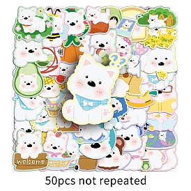 50Pcs Dog PET Waterproof Stickers, Self-adhesive Decals, for Suitcase, Skateboard, Refrigerator, Helmet