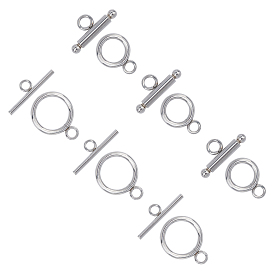Unicraftale 304 Stainless Steel Toggle Clasps, Ring Shape