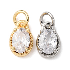 Латунные микро проложить кубического циркония подвески, овальные амулеты, с целью перехода в кольце, стойки покрытие, долговечный
