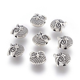 Сплавочные овальные бусины тибетского стиля , сова