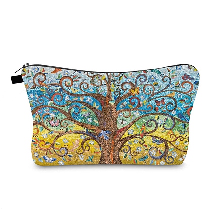 Tree of Life Pattern Cloth Clutch Bags, Change Purse for Women