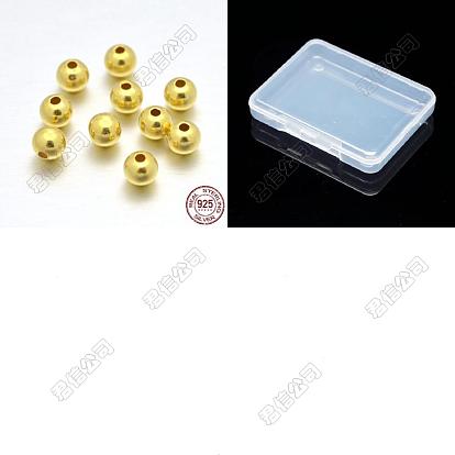 925 cuentas redondas de plata esterlina