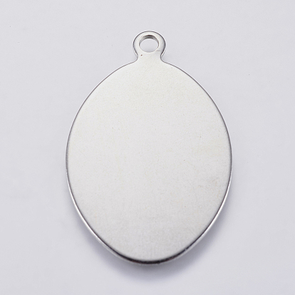 201 Stainless Steel Stamping Blank Tag Pendants, Oval