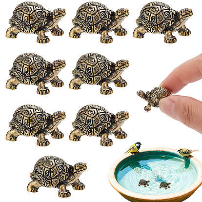 8шт. латунные фигурки черепах для украшения стола в гостиной.