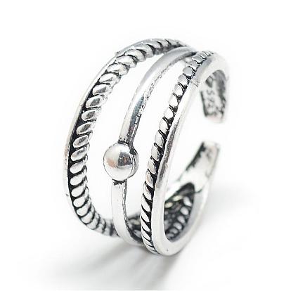 Adjustable Alloy Cuff Finger Rings, Size 7