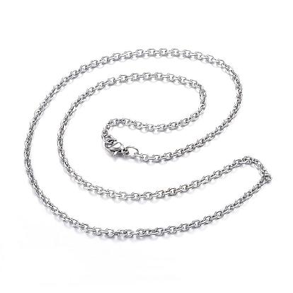 304 Stainless Steel Necklaces, Cable Chain Necklaces, Faceted