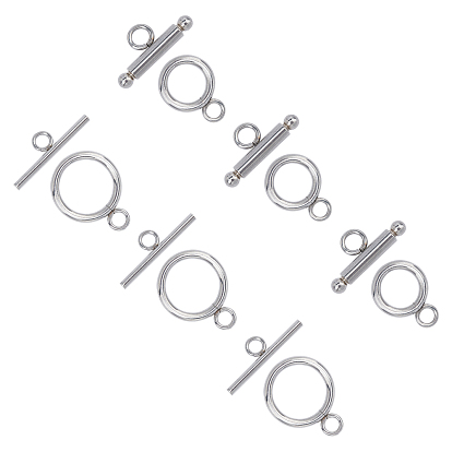 304 Stainless Steel Toggle Clasps, Ring Shape