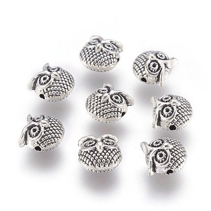 Сплавочные овальные бусины тибетского стиля , сова