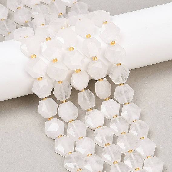 Природных кристаллов кварца бисер нитей, горного хрусталя, с бисером, граненый шестиугольный разрез, шестиугольник