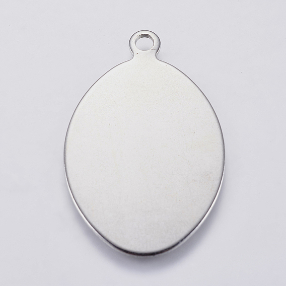 201 Stainless Steel Stamping Blank Tag Pendants, Oval