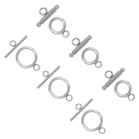 304 Stainless Steel Toggle Clasps, Ring Shape
