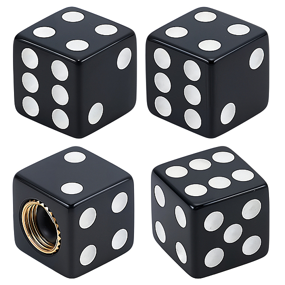 4шт. акриловые колпачки для ниппелей шин в форме игральных костей, с латунной фурнитурой 