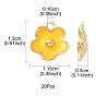 Light Gold Plated Alloy Enamel Pendants, Flower Charm