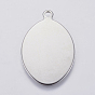 201 Stainless Steel Stamping Blank Tag Pendants, Oval