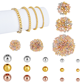 15 стили стойка покрытие латунные проставки бусины, долговечный, без свинца и без кадмия, круглые