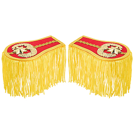1 Associer des tissus non tissés et des épaulettes à pompons en polyester, insignes d'épaule, avec broche