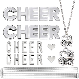 Наборы для самостоятельного изготовления ожерелий, в том числе подвески из сплавов и кулоны-слайды., CCB пластиковые шарики, 304 Колье из тросов из нержавеющей стали