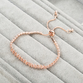 Fashionable Hollow-out Rhinestone Claw Chain Bracelet, Simple and Elegant Beaded Wrap Adjustable Bangle.