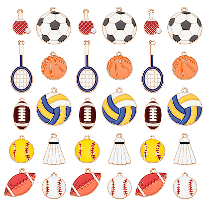 40 шт. 10 стили спортивные товары тематические сплавы эмалевые подвески, золотые