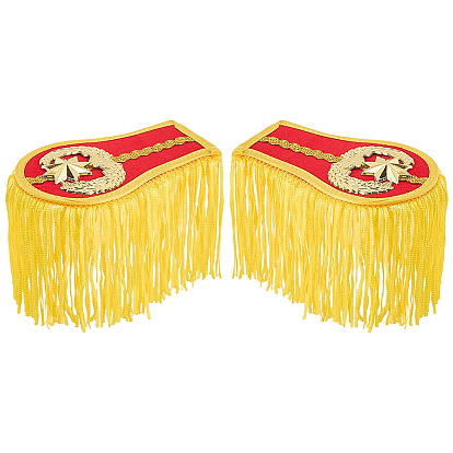 1 Associer des tissus non tissés et des épaulettes à pompons en polyester, insignes d'épaule, avec broche