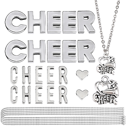 Наборы для самостоятельного изготовления ожерелий, в том числе подвески из сплавов и кулоны-слайды., CCB пластиковые шарики, 304 Колье из тросов из нержавеющей стали