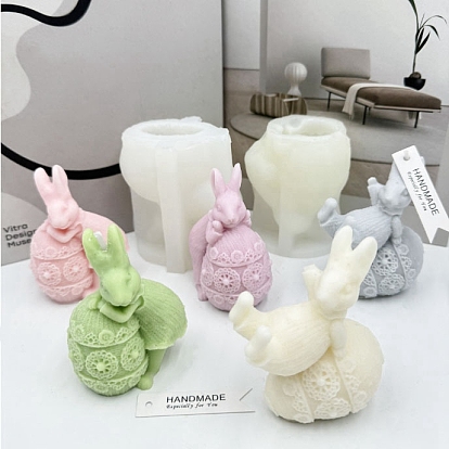 Easter Rabbit & Egg Food Grade DIY Silicone Fondant Molds, Resin Casting Molds, For UV Resin, Epoxy Resin Jewelry Making