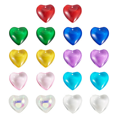 18 шт. 9 цветные стеклянные подвески в форме сердца