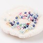 Eco-Friendly Dyed Glass Pearl Round Beads Strands, Grade A, Cotton Cord Threaded