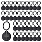 40Pcs Aluminum Keychain, with Iron Rings, Flat Round