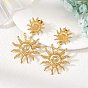 304 Stainless Steel Stud Dangle Earrings for Women, Golden
