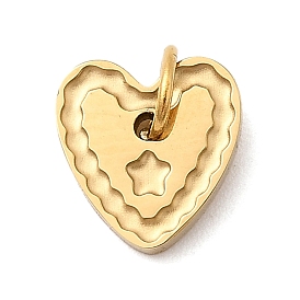 304 прелести нержавеющей стали, сердце со звездными подвесками, с целью перехода в кольце, ионное покрытие (ip)