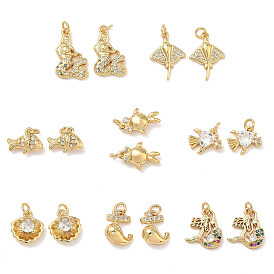 Латунные микро проложить кубического циркония прелести, без свинца и без кадмия, стойки покрытие, долговечный, реальный 18 k позолоченный