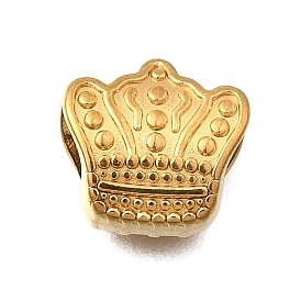 Корона 304 европейские бусины из нержавеющей стали, ионное покрытие (ip), бусины с большим отверстием