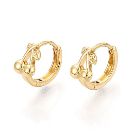 Латунные серьги обруча, вишня