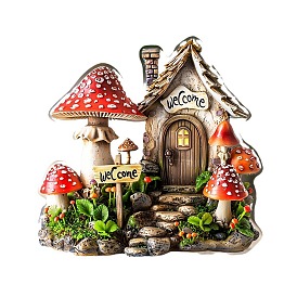 Bohemian Style Acrylic Mushroom House Display Decorations, for Home Office Desktop Decoration